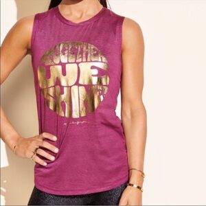 Spiritual Gangster X Peloton collab sleeveless tank purple together we shine M
